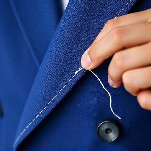 A tailor meticulously hand-stitching a suit lapel