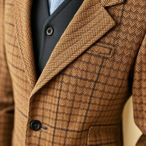 A tweed sports jacket in earthy tones.